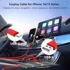 USB C Car Charger for iPhone 17 16 15 Pro Max, 40W Dual Port USB-C & USB-A Car Fast Charging Adapter, 2X6FT C to C Cable & A to C Carplay Cable for iPhone 17 16 15 Series/iPhone Air, iPad, Samsung-Red