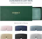 100% Mulberry Silk Sleep Mask, Large Size Travel Eye Masks for Side Sleepers, Adjustable Sleeping Mask for Women and Men, 100% Blackout Eye Mask for Sleeping Champagne