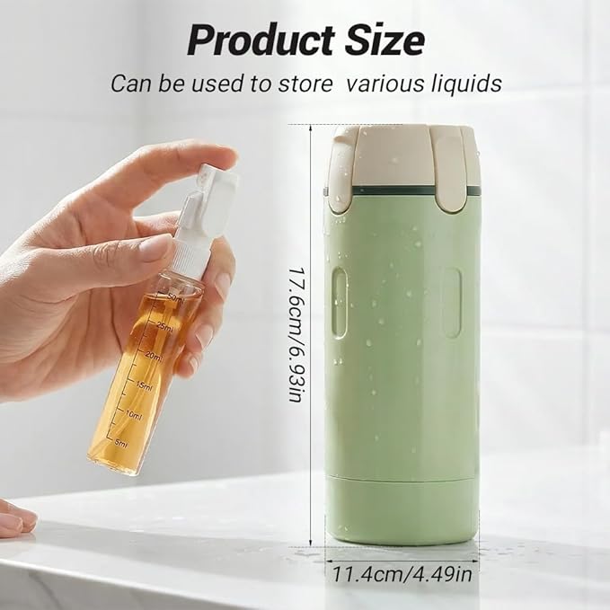 4 in 1 Travel Dispenser, 4 Pack 30ML Leak Proof Travel Bottles for Toiletries, Portable 4-in-1 Travel Dispenser Bottle Travel Refill Bottle for Shampoo Lotion Conditioner Cream (White+Green)