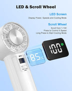 AMACOOL Handheld Fan with Ice Cooler, Mini Portable Fan Rechargeable, 18Hrs Cooling, 0-100 Adjustable Speed, Small Yet Powerful, Personal Hand Fans for Travel, Beach, Outdoor, Makeup, Gifts for Women