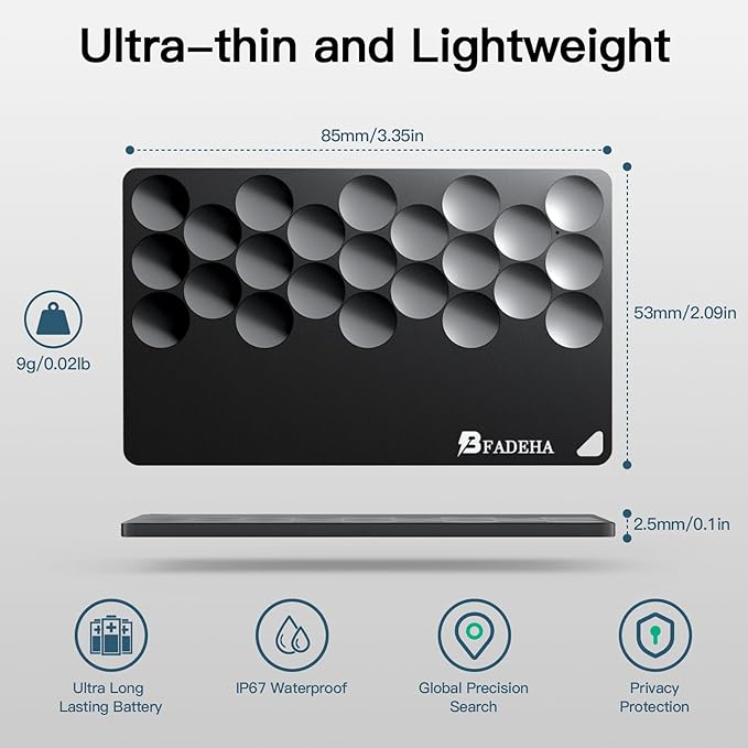 2026 Smart Card Air Tracking Tag | Bluetooth Wallet GPS Tracker | Thin Eco-Friendly Alternative Work with Apple Find my | 6-10 Years Battery | Apple MFi Certified Keys Find Item Locator for Keys, Bags