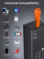 80000mAh Power Bank Fast Charging, 30W PD & QC 3.0 High Capacity Portable Charger, 5 Output 2 Input USB-C Large Battery Pack with LED Display for Phone Tablet Outdoor Camping Travel Office