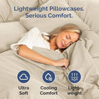 Pillowcases - Ultra Soft Hotel Quality Pillowcase Covers - Comfy, Cozy & Wrinkle Free - Shrinkage and Fade Resistant - Machine Washable Pillow Protectors - (King, Wheat, 4 Piece Set)