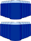 PartyPrints 100 Pack Royal Blue Blank Can Cooler Sleeves, Customizable Bulk Insulated Foam for Beer, Collapsible Plain Drink Holder, Cold Soda Insulator, 12oz Regular, 16oz Tall Cans