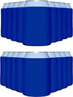 PartyPrints 200 Pack Royal Blue Blank Can Cooler Sleeves, Customizable Bulk Insulated Foam for Beer, Collapsible Plain Drink Holder, Cold Soda Insulator, 12oz Regular, 16oz Tall Cans