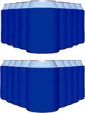 PartyPrints 25 Pack Royal Blue Blank Can Cooler Sleeves, Customizable Bulk Insulated Foam for Beer, Collapsible Plain Drink Holder, Cold Soda Insulator, 12oz Regular, 16oz Tall Cans