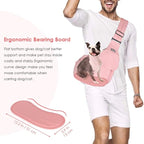 Lukovee Dog Sling Carrier, Hard Bottom Support & Adjustable Soft Padded Shoudler Strap Dog Slings for Small Dogs, Dog Purse with Drawstring Mesh Opening & Zipper Pockets for Puppy Cat Pet (Pink)