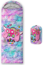 Kids Sleeping Bag for Boys Girls,Rocket Moon Print-Lightweight Warm Portable Outdoor Indoor-Waterproof Cold Weather Resistant Sleeping Bag for Camping Hiking