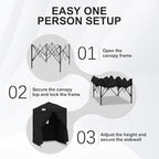 EAGLE PEAK Flex Ultra Compact 5x5 Pop-up Canopy, Sun Shelter, Changing Room, Portable Privacy Canopy Cabana for Pool, Fashion Photoshoots, or Camping, Black