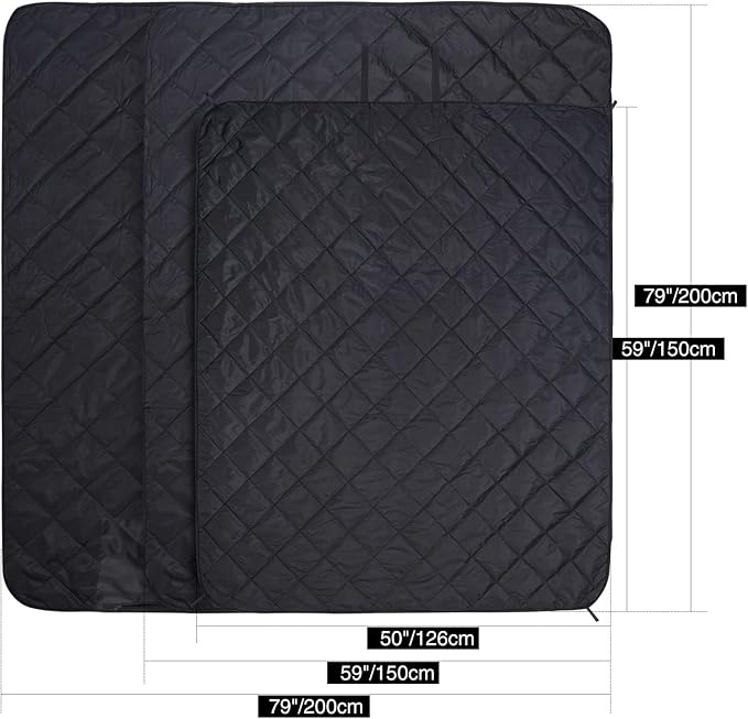 REDCAMP Large Camping Blanket with Sherpa Lining, Cold Weather Warm Outdoor Blanket Windproof for Camping Stadium, Machine Washable 59"x 79"