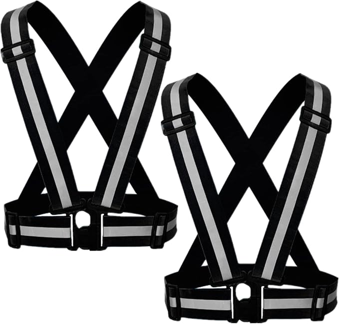 Reflective Strap Safety Vest Gear - 2-10 Pack Adjustable High Visible Reflective Running Gear for Women Men Night