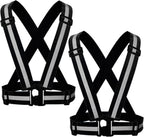 Reflective Strap Safety Vest Gear - 2-10 Pack Adjustable High Visible Reflective Running Gear for Women Men Night