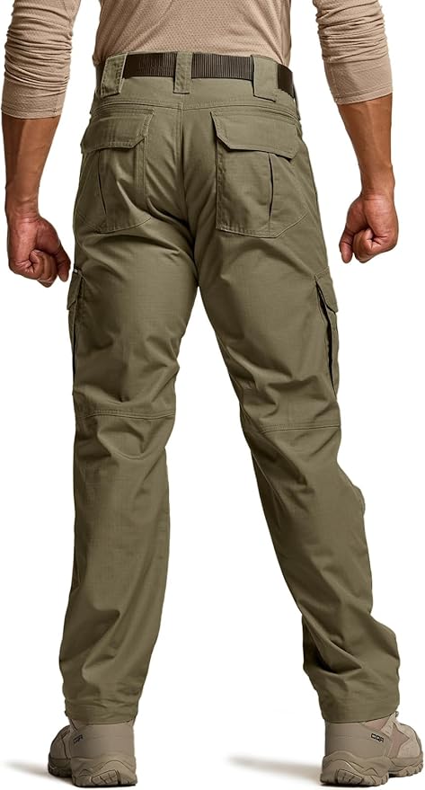 CQR Men's Tactical Pants, Water Resistant Ripstop Cargo Pants, Lightweight EDC Work Hiking Pants, Outdoor Apparel