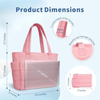 TOPDesign Puffer Tote Bag for Women, Lightweight Puffy Handbag with Compartments, Quilted Shoulder Bag for Work, Travel, Gym