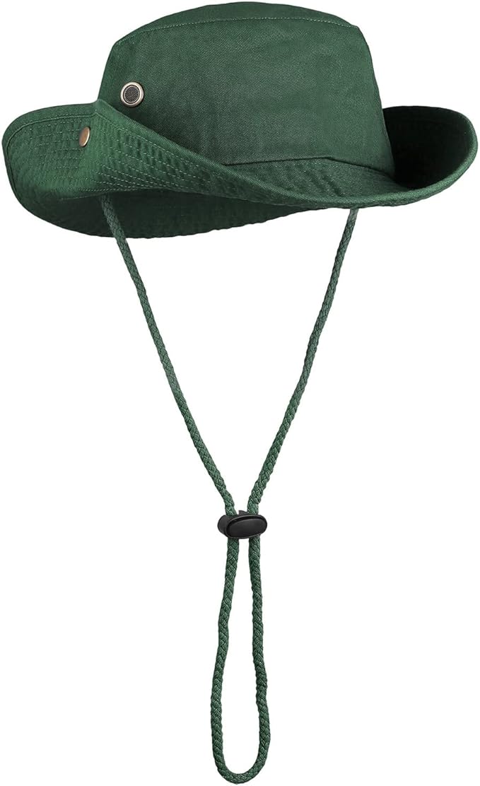 Wide Brim Hiking Fishing Safari Boonie Bucket Hats 100% Cotton UV Sun Protection for Men Women Outdoor Activities