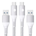 CONMDEX USB to USB C Cable [3ft, 2-Pack] 10Gbps USB 3.1 Gen 2 Data Transfer Type C Cord, 3A Fast Charging CarPlay Android Auto USB Cable for iPhone 17 16 Pro Max Samsung Galaxy S25 S24, White