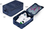 Travel Shoe Bags, Foldable Waterproof Shoe Pouches Organizer-Double Layer (6 Navy Shoe Bags)