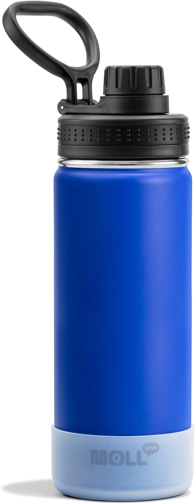 Kids Insulated Water Bottle-18 oz Stainless Steel Vacuum Wide Mouth Sports Flask with Silicone Boot-Reusable Metal Leak Proof Travel Water Bottle for Boys, BPA-Free(Navy)