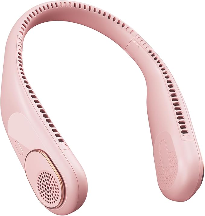 SWEETFULL Portable Neck Fan 360° Cooling Bladeless Personal Fan | No Hair Twisting - 4000mAh USB Rechargeable Wearable Fan for Travel, Birthday Gifts for Men, Women, Mom, and Dad