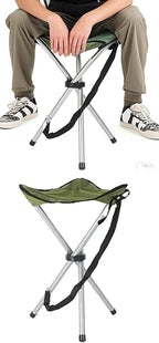 Folding Camping Stool,16.5" Folding Camping Chairs,Portable Tripod Seat,Outdoor Travel Tall Chair for Camping Walking Hunting Hiking Fishing Mountaineering Picnic Beach BBQ Garden Lawn(Green)