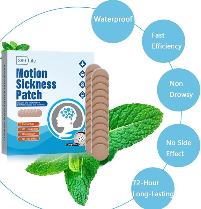 Motion Sickness Patches, Sea Sickness Patch for Cruise - Adults and Kids ((10 Count - Pack of 1))