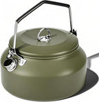 Camping Kettle Camp Tea Coffee Pot, 1L Stainless Steel Outdoor Campfire Camp kettle, Portable Lightweight Teapot Fast Heating Boiling Water, Ideal for Hiking Picnic Travel, Green