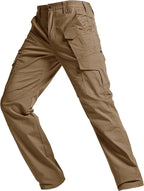 CQR Men's Flex Ripstop Tactical Pants, Water Resistant Stretch Cargo Pants, Lightweight EDC Hiking Work Pants