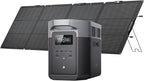 EF ECOFLOW Solar Generator DELTA 2 Max 2048Wh with 220W Solar Panel, LiFePO4 Battery Portable Power Station, Up to 3400W AC Output, AC + Solar Fast Dual Charging 0-100% in 1 Hr For Outdoor Camping RV