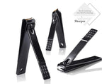 Professional Stainless Steel Nail Clipper Travel & Grooming Kit Nail Tools Manicure & Pedicure Set of 15pcs with Luxurious Case (Black/Yellow)