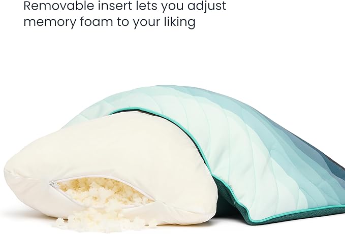 Rumpl The Adjustable Camp Pillow - Full Size Packable Outdoor and Travel Pillow, Two-Sided Temperature Control, 22" x 15", Baja Fade