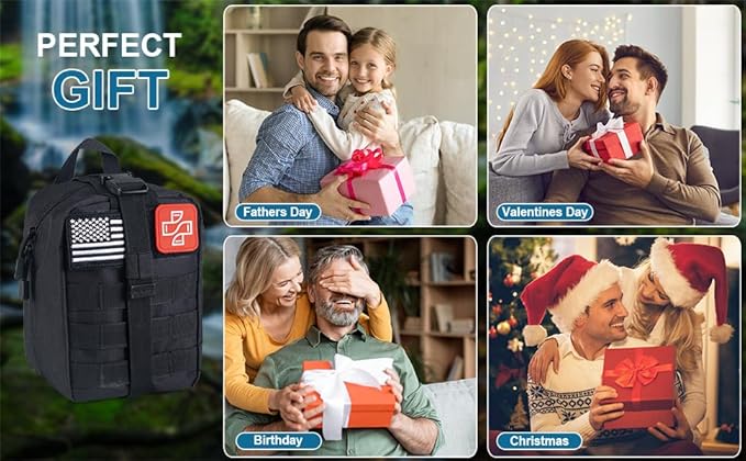 254 in 1 Survival Kit, First Aid Kit Survival for Outdoor Emergencies Includes Hatchet, Shovel, Flashlight, Tools Ideal for Camping, Hiking, Travel Gift for Men