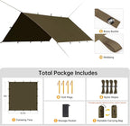 FREE SOLDIER Camping Tarp Waterproof Portable Multifunctional Outdoor Traveling Awning Backpacking Shelter Rain Tarp (Olive-Green 10×10.5ft)