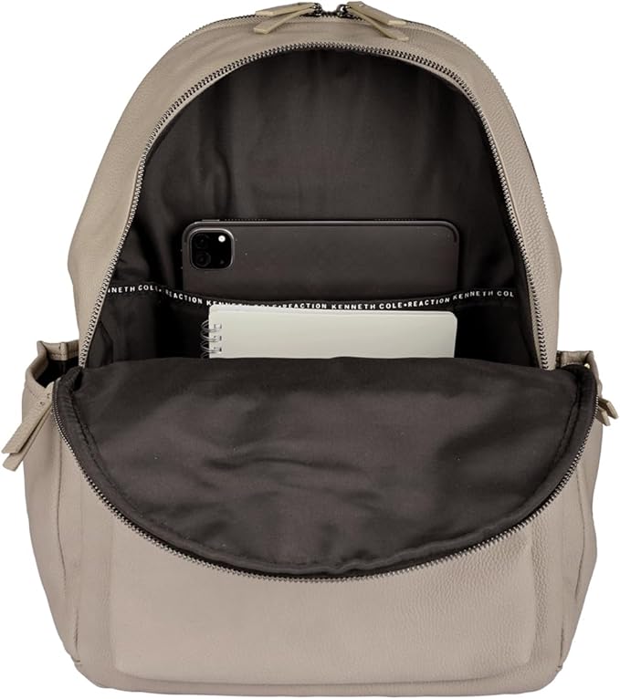 Kenneth Cole REACTION Marley Vegan Pebble Leather Backpack, Taupe, 15" Laptop