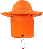 Home Prefer UPF 50+ Mens Wide Brim Fishing Hat with Neck Flap Sun Hat for Men Women Sun Protection Cap