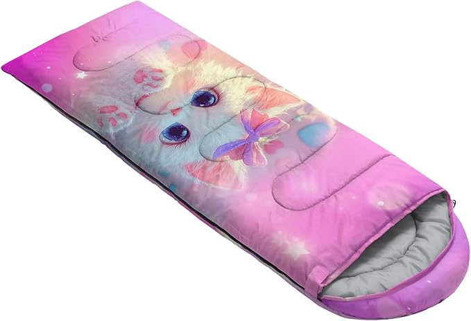 QOOMO Animals Camping Sleeping Bags,3 Season Warm & Cool Weather,Lightweight,Waterproof Sleeping Bags for Adults & Kids,Traveling,and Outdoors,Camping Gear Equipment