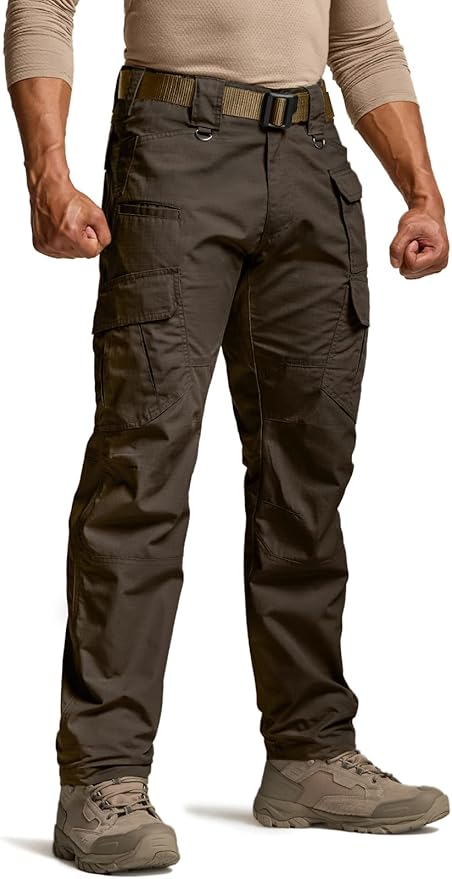 CQR Men's Tactical Pants, Water Resistant Ripstop Cargo Pants, Lightweight EDC Work Hiking Pants, Outdoor Apparel