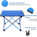 ROCK CLOUD Portable Camping Table Ultralight Aluminum Folding Beach Table Camp for Camping Hiking Backpacking Outdoor Picnic, Blue