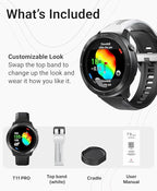 Voice Caddie T11 PRO GPS Golf Watch AMOLED Display, Green Undulation, Subscription Free, 40k+ Preinstalled Courses w/Shot Tracking, Practice Tempo Mode, Putt View, 1.3" OLED Touchscreen Plus V-A.I.