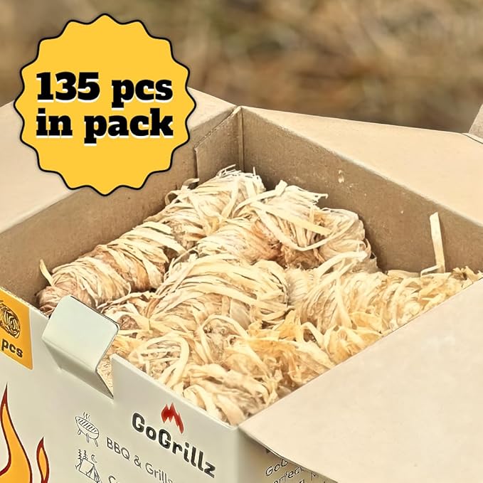 25pcs Fire Starter – Pine Wool & Natural Wax for Quick, Eco-Friendly Ignition of Grills, Fireplaces, Fire Pits & BBQs