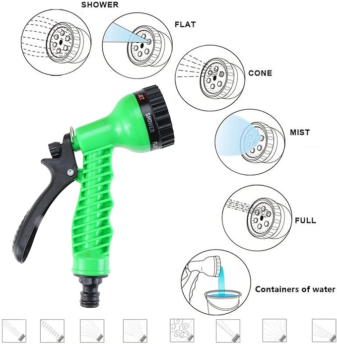 Finderomend Portable Shower for Camping with 7 Spray Modes, Hand Press Camping Shower with Removable Hose and Shower Head,Pressure Rinse Kits for Hiking Traveling Garden Beach Pet Shower