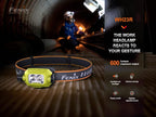 Fenix WH23R 600 Lumen USB Rechargeable Gesture/Motion Control spot/Flood headlamp with EdisonBright Accessory case Bundle