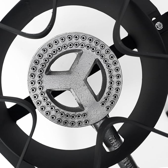 High Pressure Gas Cooker Outdoor Propane Burner with 0-20 PSI Adjustable Regulator and Steel Braided Hose (STEEL) SA1100