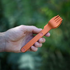 FULL WINDSOR - MAGWARE Magnetic Camping Cutlery Set - Travel Utensils for Camping, Cooking, and Outdoor Dining - Knife, Fork & Spoon - Portable Silverware with Pouch for Backpacking - Orange (3 PCS)