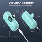 Feob Mini Portable Charger 5000mAh Power Bank,15W PD USB C Cell Phone Portable Power,LCD Display Battery Pack Compatible with iPhone 17/Air/17 Pro/17Pro Max/16/15 Android/Samsung/Moto(Type-C Only)