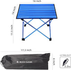 ROCK CLOUD Portable Camping Table Ultralight Aluminum Folding Beach Table Camp for Camping Hiking Backpacking Outdoor Picnic, Blue