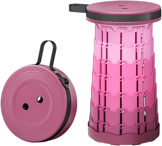 Ultra-Lightweight Collapsible Stool - Portable Folding Seat for Camping, Hiking, Travel & Outdoor Activities (Gradient Purple)