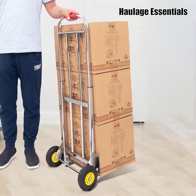 Heavy Duty Folding Hand Truck Luggage Cart & Sack Barrow Versatile Shopping Trolley & Household Porter for Easy Transportation (Size: 80 105x32x30cm)