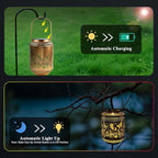 Butterfly Solar Lanterns Outdoor Waterproof Women Birthday Gifts for Mom Grandma Sister Garden Decor Metal Hanging Solar Lights for Yard Patio Backyard Lawn Porch Decorations