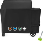 Heavy-Duty 600D Waterproof BBQ Grill Cover fits for Weber Searwood XL 600 Pellet Grill，3400146 Weber Searwood XL 600 Cover, Black