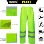 FONIRRA Hi Vis Safety Rainsuit for Men Waterproof Yellow Reflective Class 3 Rain Jacket Gear Pants(2XL/3XL)